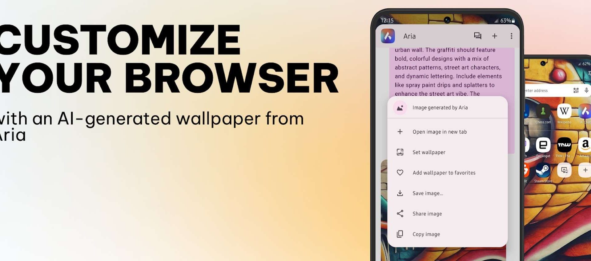 Opera 83 per Android genera immagini con Imagen 2