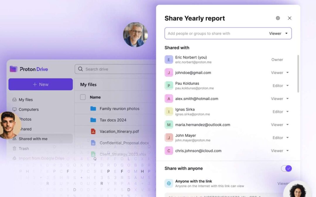 Proton Drive: nuove opzioni di condivisione