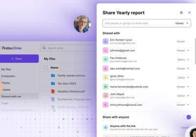 Proton Drive: nuove opzioni di condivisione