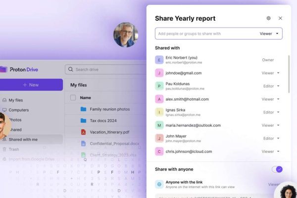 Proton Drive: nuove opzioni di condivisione