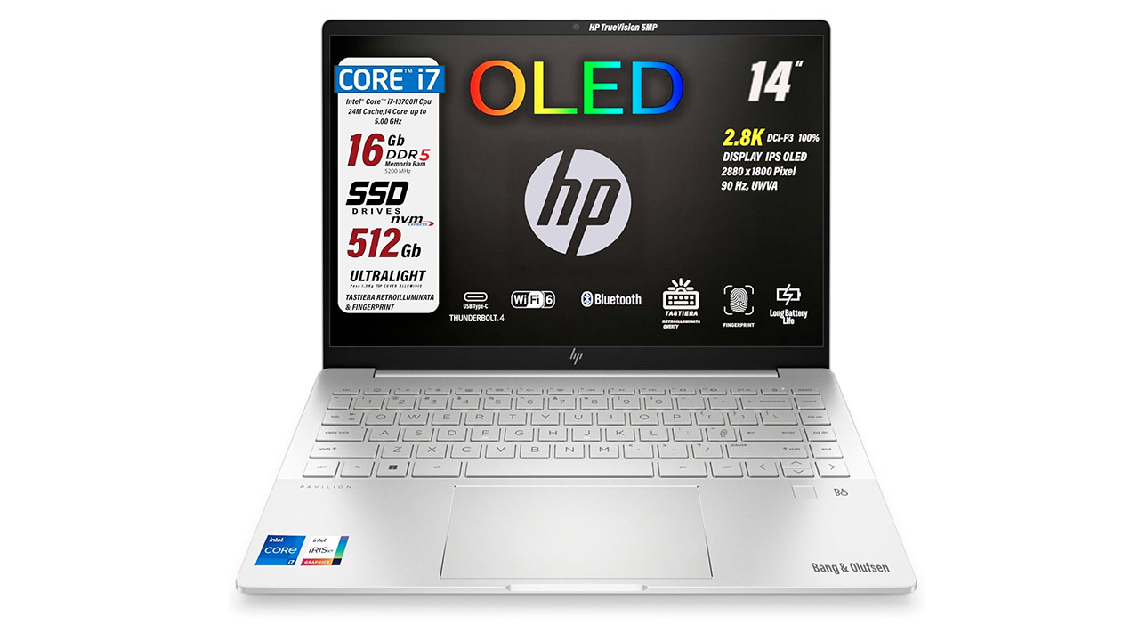 Questo portatile HP è un mostro: OLED 14" 2.880×1.800 pixel, Core i7-13700H, 16GB RAM, 1.4Kg ed è in sconto!