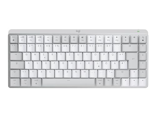 Logitech MX Mechanical Mini Tastiera Retroilluminata Wireless per Mac, Switch a Basso Profilo, Tasti Tattili Silenziosi, Retroilluminati, Bluetooth, USB-C, Apple, iPad, QWERTY US Intl – Pale Grey