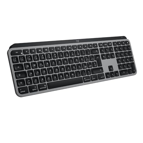 Logitech MX Keys for Mac – Tastiera wireless avanzata illuminata, tasti retroilluminati LED, Bluetooth, USB-C, compatibile con MacBook Pro, MacBook Air, iMac, iPad, Italiano QWERTY – Grigio