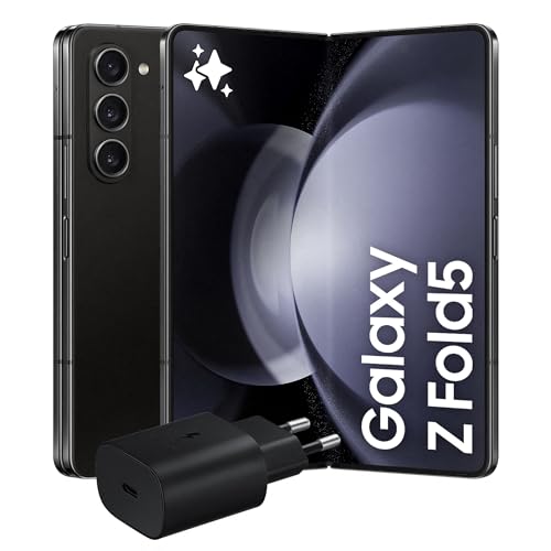 Samsung Galaxy Z Fold5 Smartphone Pieghevole, Caricatore Incluso, RAM 12GB, 256GB, Sim Free Android, Fotocamera 50MP, Display 6,2″/7,6″ Dynamic AMOLED 2X, Phantom Black 2023 [Versione italiana]