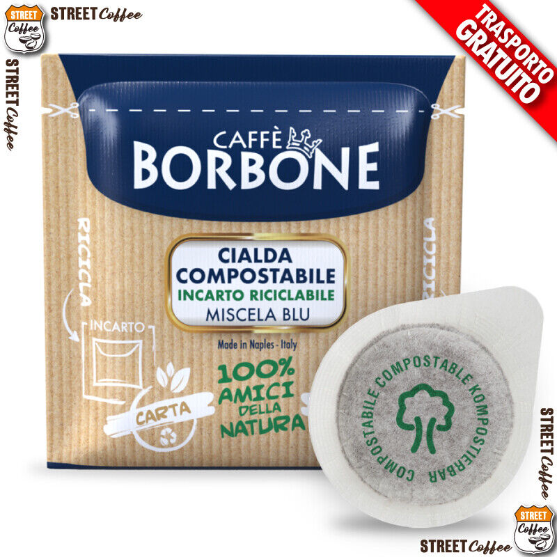 300 Cialde Filtro carta Caffè Borbone ESE 44mm Miscela Blu gratis