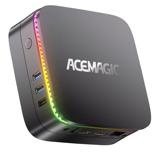 ACEMAGIC AK1PLUS RGB Mini PC,Ι𝐧𝐭𝐞𝐥 Alder Lake-Ν95 (Fino 3.4 GHz),16GB DDR4 512GB M.2 2280 SSD,Mini Desktop Computer W-11,4K UHD,Dual Band WiFi,per Ufficio Home Theater