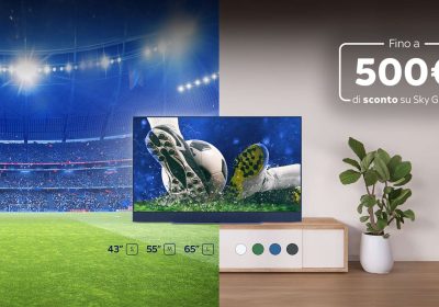 Fino a 500€ di sconto sulle Smart TV Sky Glass attivando un’offerta Sky