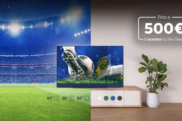 Fino a 500€ di sconto sulle Smart TV Sky Glass attivando un’offerta Sky