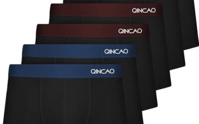 QINCAO – Boxer da Uomo, Confezione da 6 Pezzi, privi di Etichette Che graffiano, Biancheria Intima, Boxer in Cotone, Taglia: S – 4XL