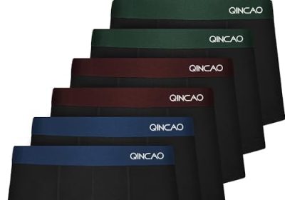 QINCAO – Boxer da Uomo, Confezione da 6 Pezzi, privi di Etichette Che graffiano, Biancheria Intima, Boxer in Cotone, Taglia: S – 4XL