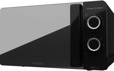 Cecotec Forno a Microonde ProClean 3040 da 20 Litri, 700 Watt di potenza, rivestimento Ready2Clean, 6 livelli di funzionamento, timer da 30 minuti, modalità scongelamento, colore nero