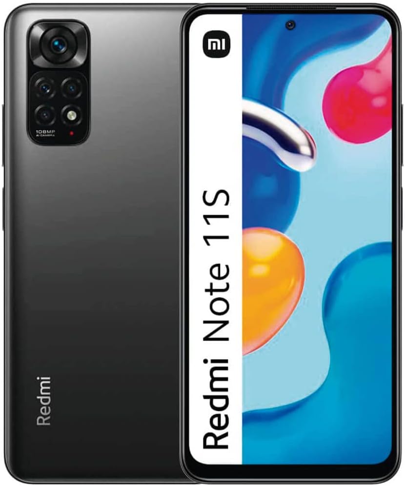 Xiaomi Redmi Note 11S – Smartphone 6+128GB, Display AMOLED 6.43” 90Hz FHD+, MediaTek Helio G96, fotocamera professionale 108MP, 5000mAh, Graphite Grey (versione IT + 2 anni di garanzia)