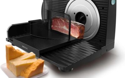 Cecotec Rock’nCut Shuriken 150 W, Lama rimovibile di 17 CM di diametro, Diversi alimenti, Regolazione graduale da 0 a 15 MM, QuickOut, Pieghevole, Corpo in plastica, Acciaio inox