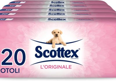 Scottex L’Originale Carta Igienica, Morbida e Assorbente, Pacco Scorta, Fatto in Italia, 120 Rotoli