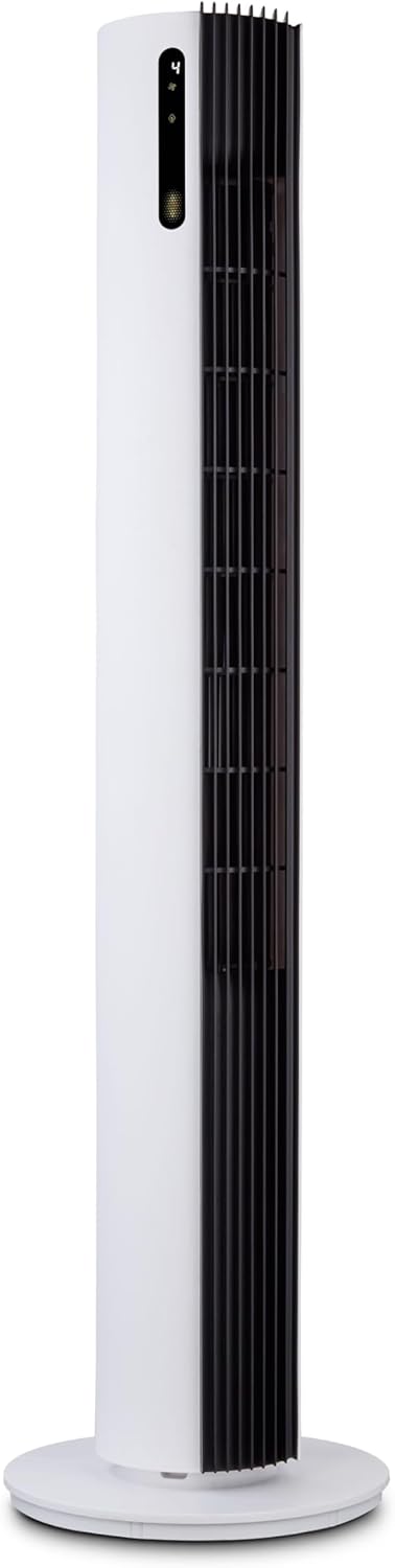 MEDION Ventilatore a torre P20 TF con telecomando (12 impostazioni di velocità, modalità di riposo silenzioso, 30 watt di potenza, oscillazione orizzontale automatica di 80°, display LED