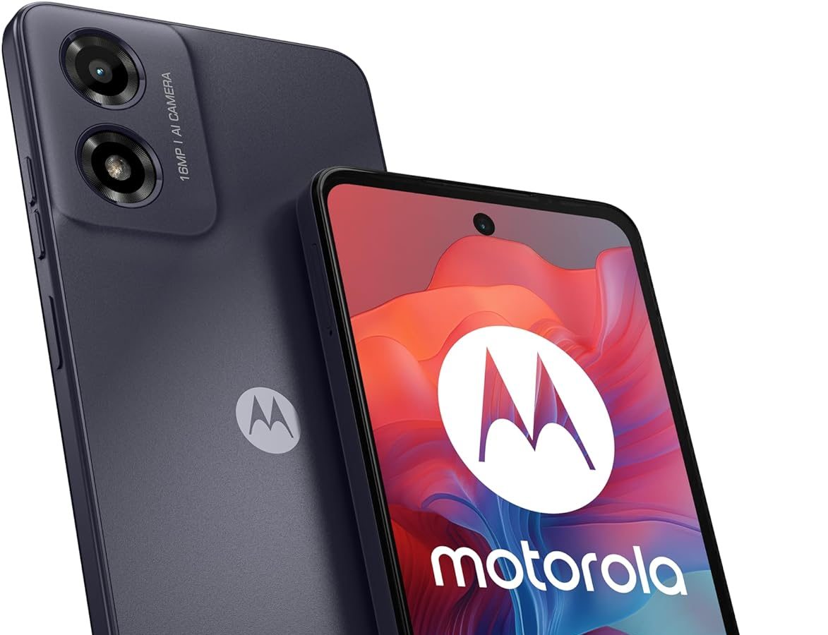 Motorola moto g04 (Display 6.56″ HD+ 90 Hz, 16MP, 5000 mAh ricarica 15W, 4/64GB, Dual SIM, IP52, Android 14, Cover Inclusa), Concord Black