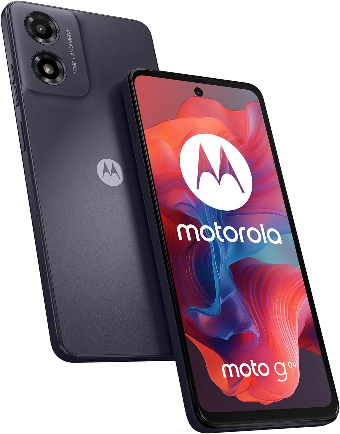 Motorola moto g04 (Display 6.56″ HD+ 90 Hz, 16MP, 5000 mAh ricarica 15W, 4/64GB, Dual SIM, IP52, Android 14, Cover Inclusa), Concord Black