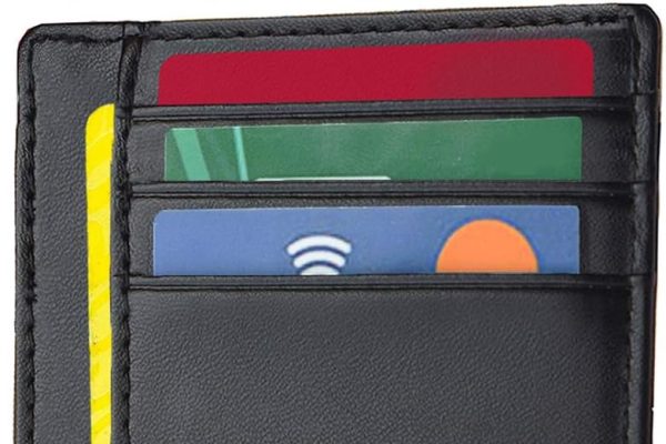 Bronzi Portafoglio Uomo Donna Piccolo Sottile Slim Elegante – Blocco RFID – Nero Pelle Alta Qualità – Mini Porta Tessere Documenti Carte Di Credito – Design Italiano – Regalo