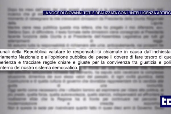 Intelligenza Artificiale al TG1: così la voce digitale di Toti ha annunciato le dimissioni