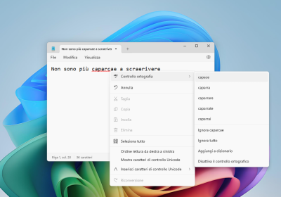 Blocco Note aggiunge il controllo ortografico dopo 40 anni