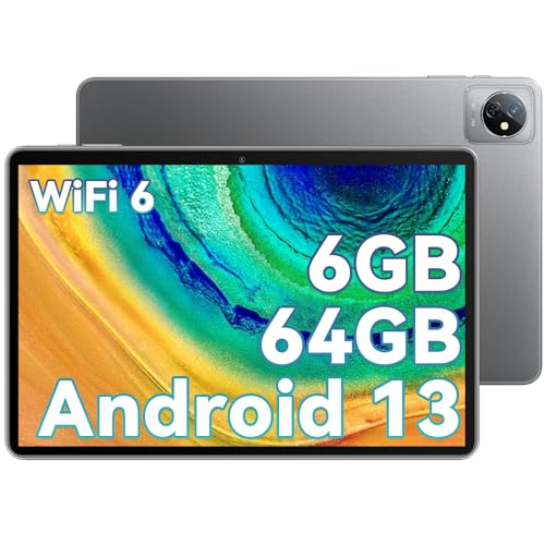 Blackview Tab 30 WiFi 2024 Tablet 10″ con custodia protettiva Android 13 con 6 (2 + 4) GB di RAM 64 GB ROM TF 1 TB, Widevine L1 FHD+ IPS WiFi 6 Tablet Bluetooth 5.0, GMS, GPS, Type-C