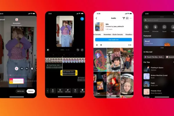 Instagram, nei Reel fino a 20 brani musicali con i mix audio
