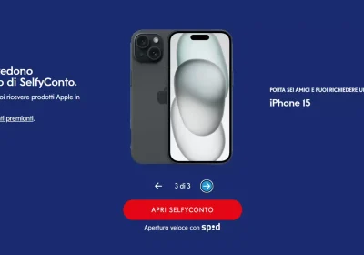 Ricevi in regalo un nuovo iPhone aprendo il conto online SelfyConto