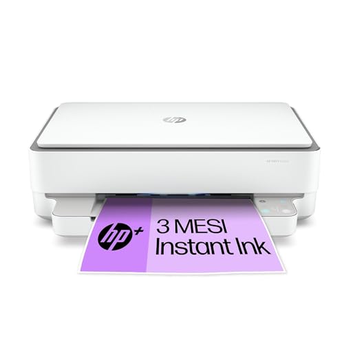 HP Envy 6020e 223N4B, Stampante Multifunzione a Getto d’Inchiostro A4 a Colori, Stampa Fronte e Retro Automatica, 20 ppm, Wi-Fi, HP Smart, 3 Mesi di Inchiostro Instant Ink Inclusi con HP+, Bianca