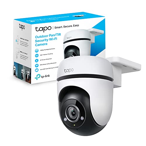 Tapo C500 Telecamera Wi-Fi Esterno FHD, 360° Visuale, Telecamera IP di Sorveglianza, Impermeabile IP65, Visione Notturna, Rilevamenti Smart AI, Audio Bidirezionale, Allarme sonoro personalizzato