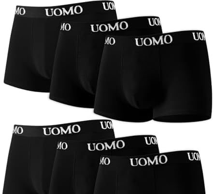Poligono Boxer Uomo Cotone Set 6 Pezzi, Mutande Uomo Boxer Confortevolezza, Elasticizzato, Traspirabilità, Resistente, Intimo Maschile (S – 6XL)