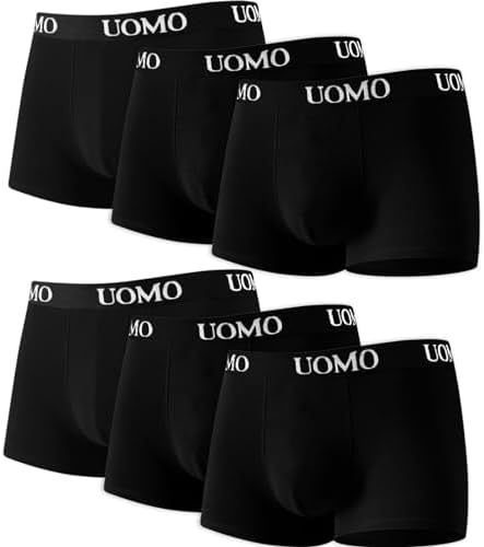 Poligono Boxer Uomo Cotone Set 6 Pezzi, Mutande Uomo Boxer Confortevolezza, Elasticizzato, Traspirabilità, Resistente, Intimo Maschile (S – 6XL)