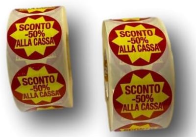 Agendepoint.it – Etichette adesive promozioni offerta speciale o sconto 50% alla cassa 2 pezzi 2.000 etichette in totale – Sconto 50