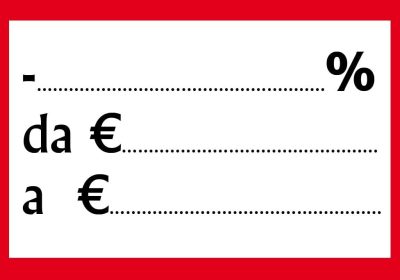 CORMAR CARTELLINO CARTONCINO SCONTO Percentuale PREZZO KIT 50 PEZZI