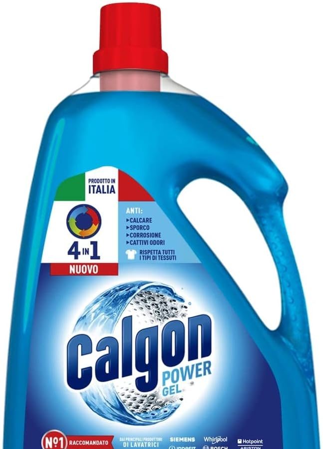 Calgon Power Gel Anticalcare Lavatrice 4 in 1, Anticalcare per Lavatrici, Additivo Anticalcare per Capi Morbidi, 2.25l di Additivo per una Protezione da Calcare, Corrosione, Sporco e Cattivi Odori