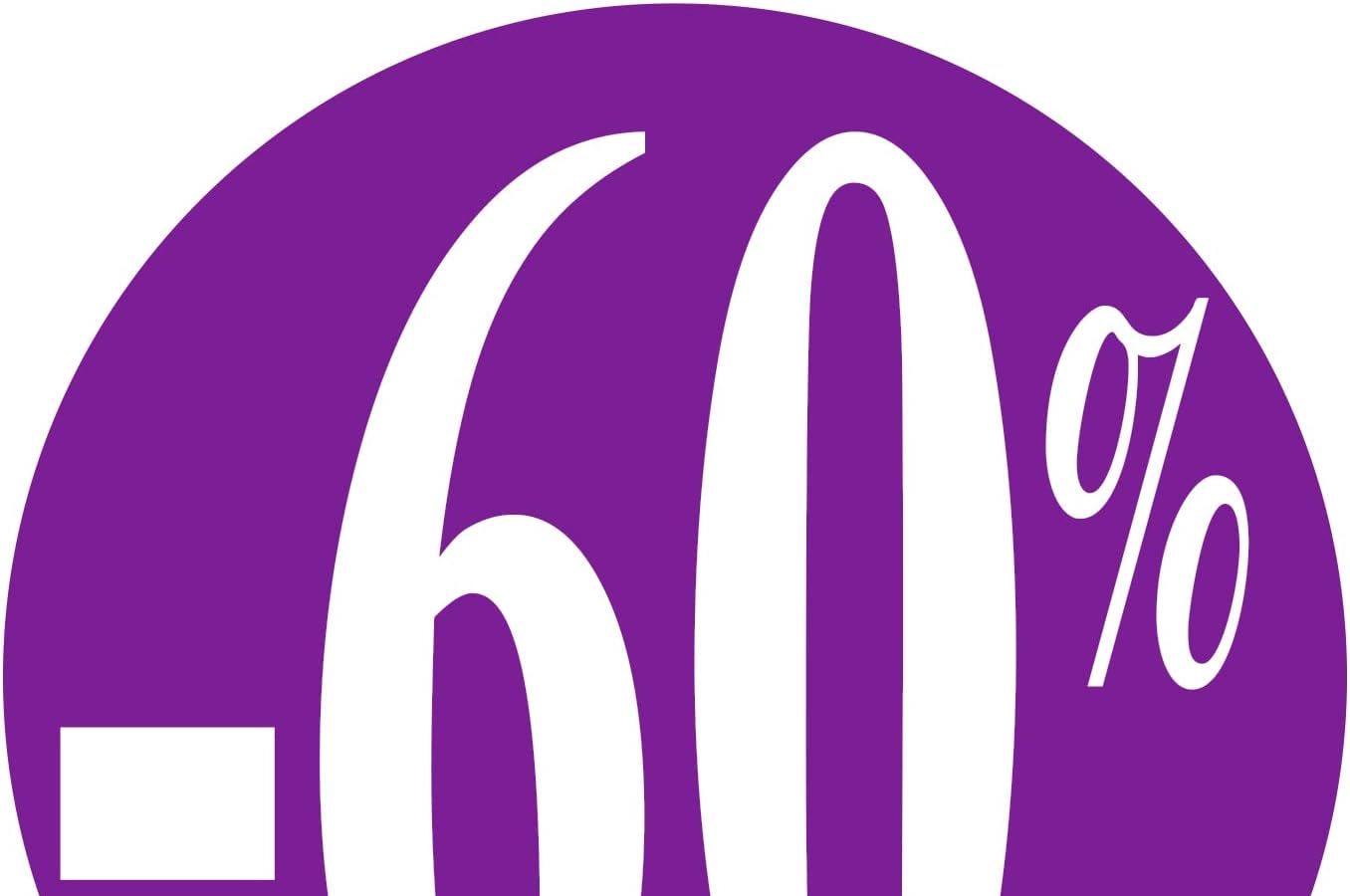 Affichesstore 30245 – Rotolo di 500 etichette adesive – Ø 25 mm – Adesivi – Lucidi – Adesivi -60% viola per sconto/promozione/saldi