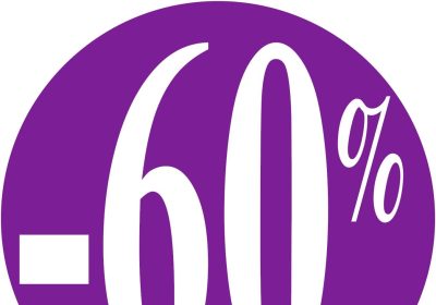 Affichesstore 30245 – Rotolo di 500 etichette adesive – Ø 25 mm – Adesivi – Lucidi – Adesivi -60% viola per sconto/promozione/saldi