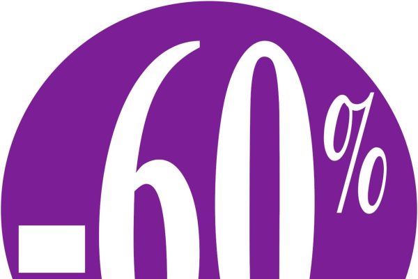 Affichesstore 30245 – Rotolo di 500 etichette adesive – Ø 25 mm – Adesivi – Lucidi – Adesivi -60% viola per sconto/promozione/saldi