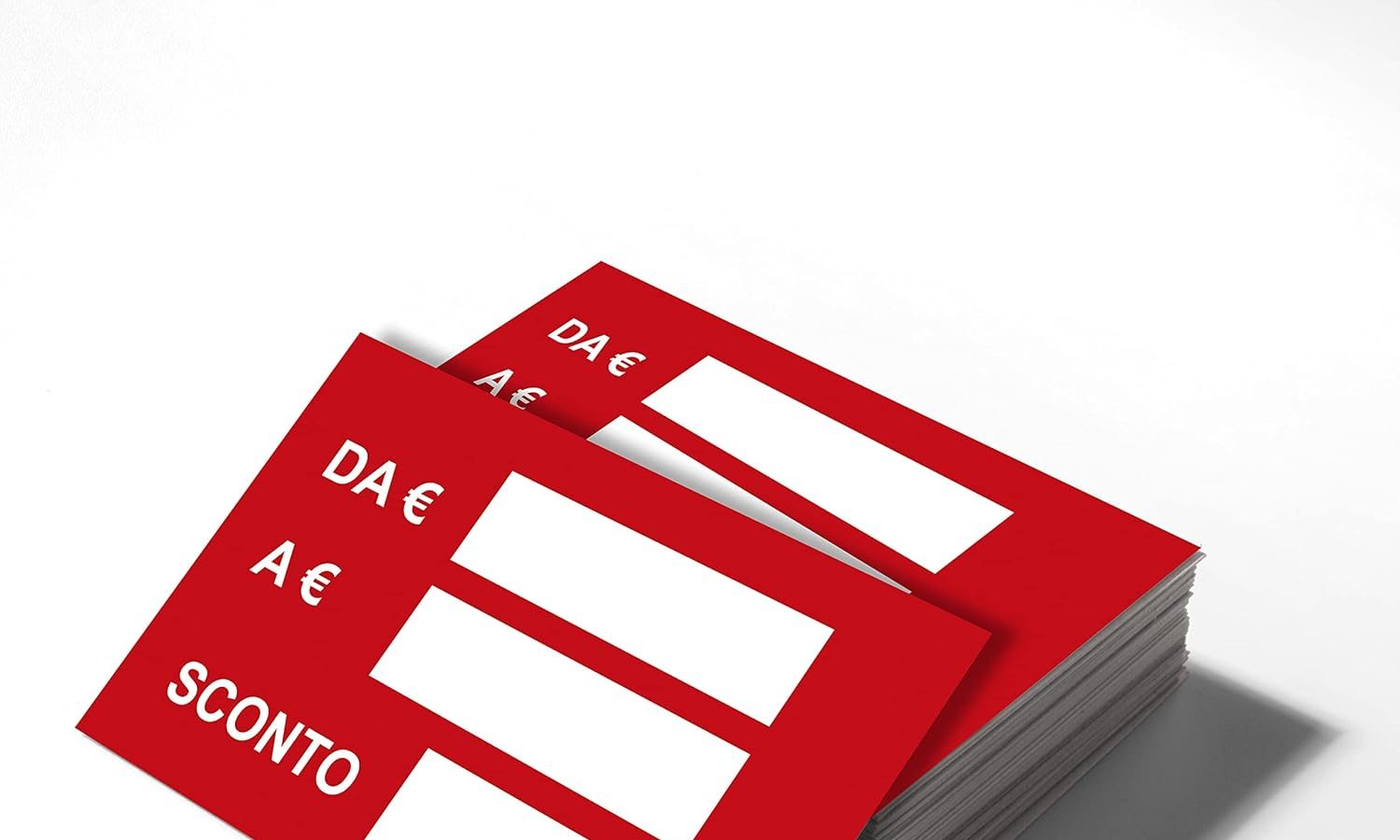 Cartoncino sconto ideale per Vetrine Saldi – Etichetta segnaprezzo con percentuale prezzo da a (100)