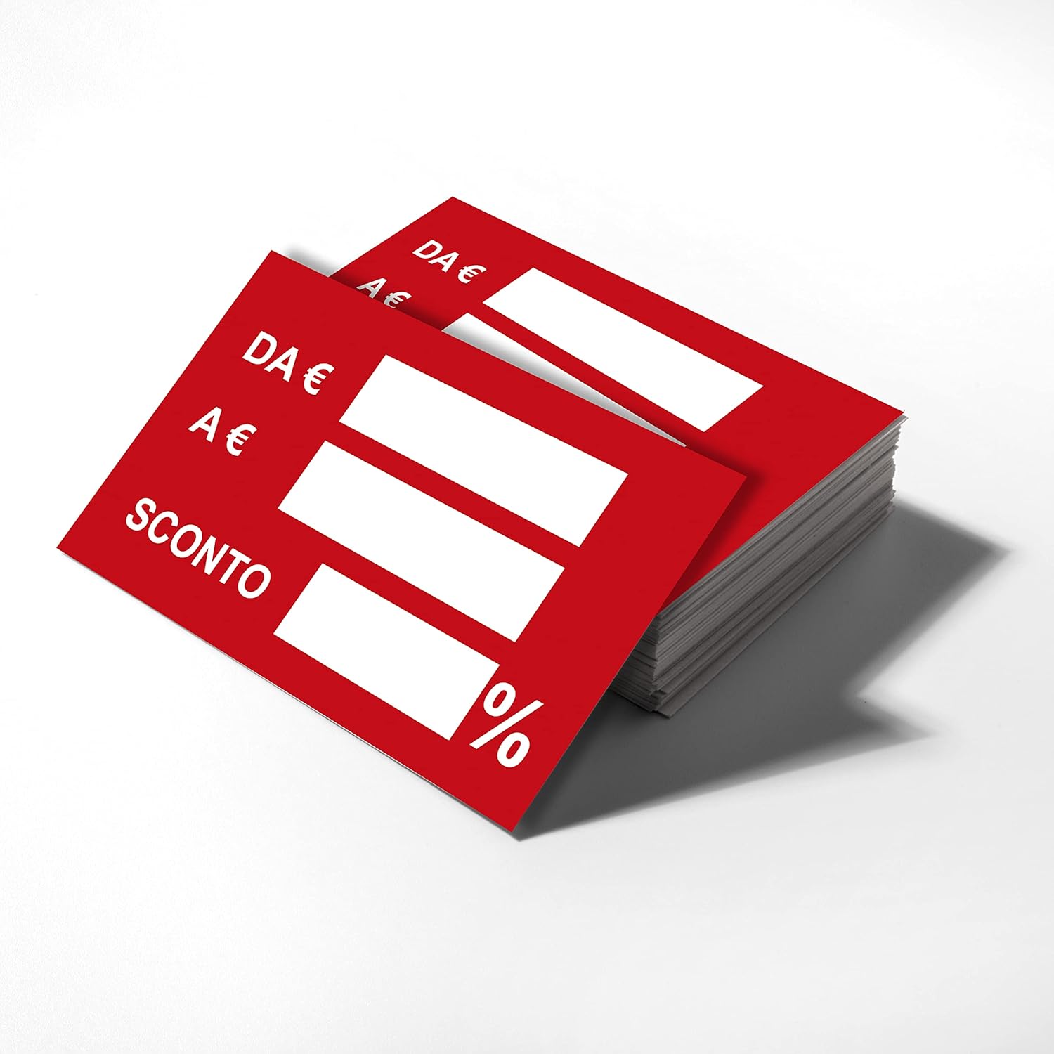 Cartoncino sconto ideale per Vetrine Saldi – Etichetta segnaprezzo con percentuale prezzo da a (100)