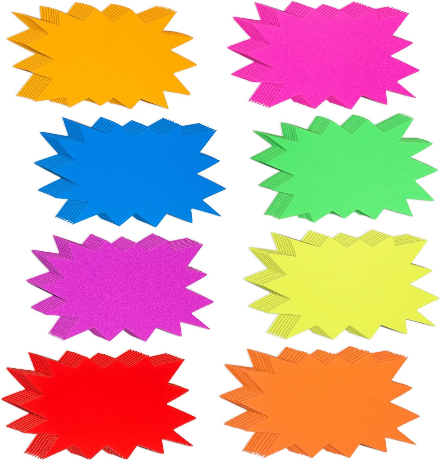 96 Segno in Carta al Neon Starburst per Vendita Targhette per Nome per Classe Cartellone Star Burst Etichette a Stella per Alimenti per Festa Segni Fluorescenti Vuoti in Colori Assortiti