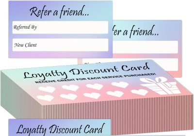 Carta sconto per referral e fedeltà, biglietti premio per referral aziendali, 8,9 x 5,1 cm, biglietti fedeltà a doppia faccia per saloni di bellezza aziendali, comportamento dei bambini, 100 pezzi, 2