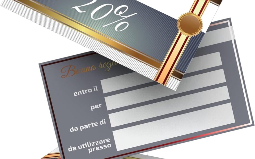 Buoni Sconto 20%-50%: Per Estetiste, Parrucchieri, SPA – 100 Coupon Personalizzabili, Carta di Lusso – Premia la Fedeltà dei Tuoi Clienti! (Design 9, 20%)