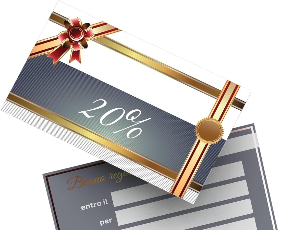 Buoni Sconto 20%-50%: Per Estetiste, Parrucchieri, SPA – 100 Coupon Personalizzabili, Carta di Lusso – Premia la Fedeltà dei Tuoi Clienti! (Design 9, 20%)