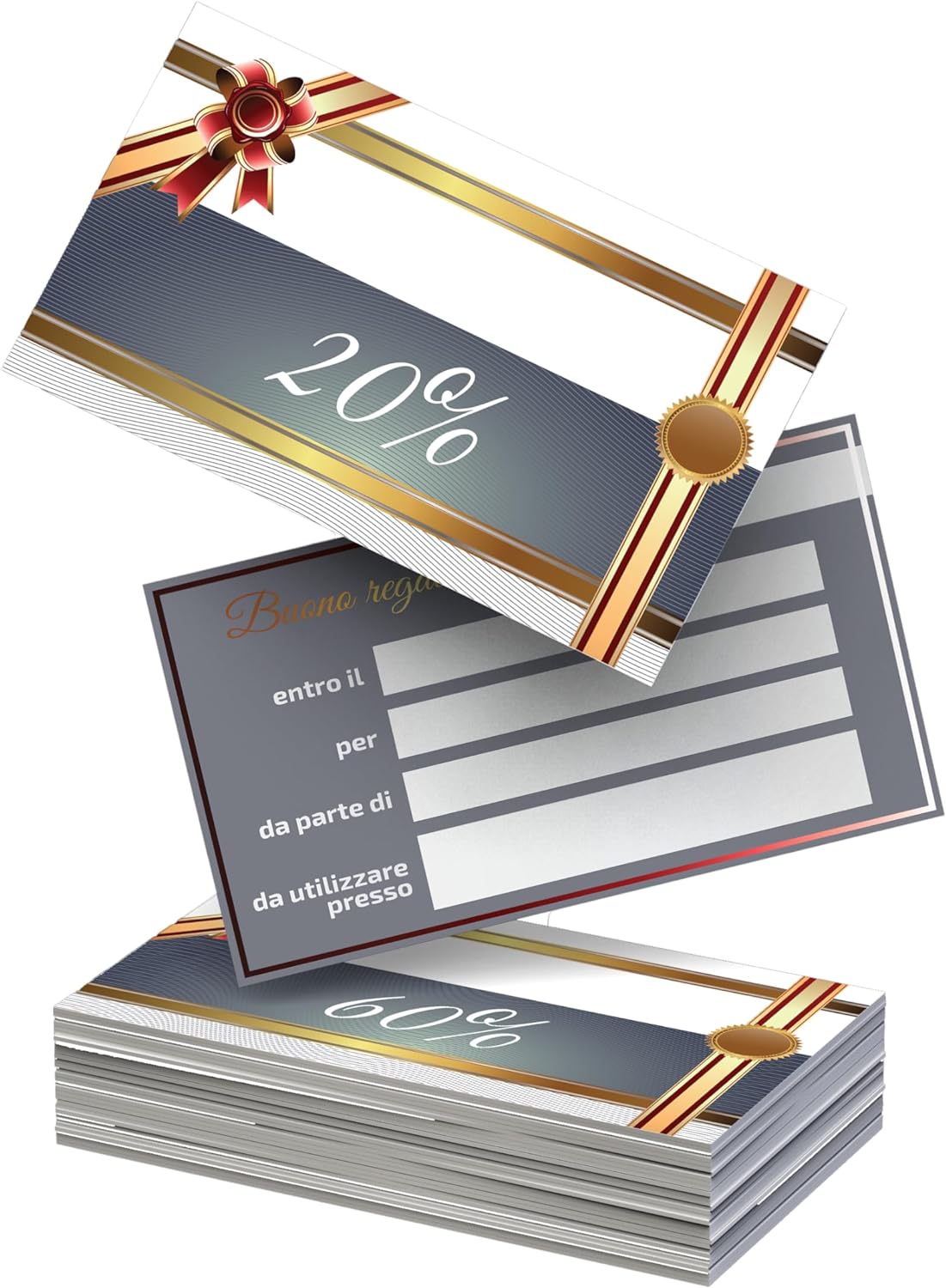 Buoni Sconto 20%-50%: Per Estetiste, Parrucchieri, SPA – 100 Coupon Personalizzabili, Carta di Lusso – Premia la Fedeltà dei Tuoi Clienti! (Design 9, 20%)