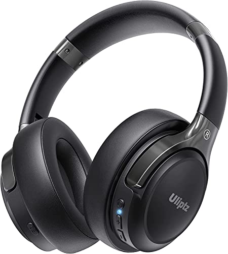 Uliptz Cuffie Wireless Bluetooth 5.3, 65 Ore Di Riproduzione, 6 EQ Modalità di Suono, Senza Fili Stereo HiFi Over Ear con Microfono, per Viaggio/Ufficio/Telefono/PC (Nero)