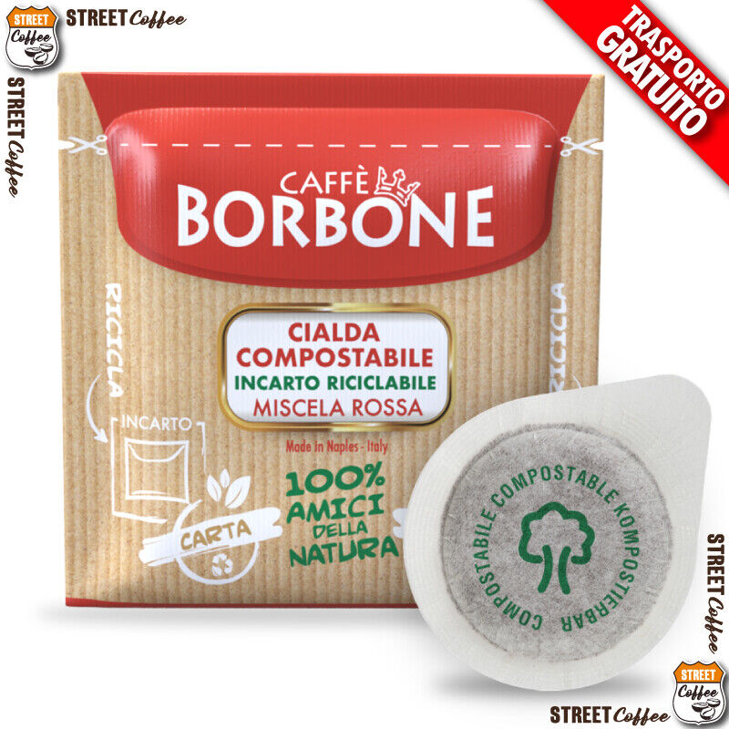 300 Cialde Filtro carta Caffè Borbone ESE 44mm Miscela Rossa Red Rosso gratis