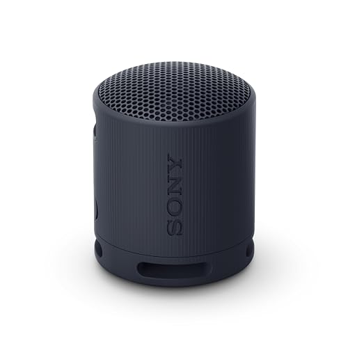 Sony SRS-XB100 – Speaker Wireless Bluetooth, Portatile, Leggero, Compatto, da Esterno, da Viaggio, IP67 Resistente Acqua e Polvere, Cinturino Versatile, Chiamate in Vivavoce – Nero