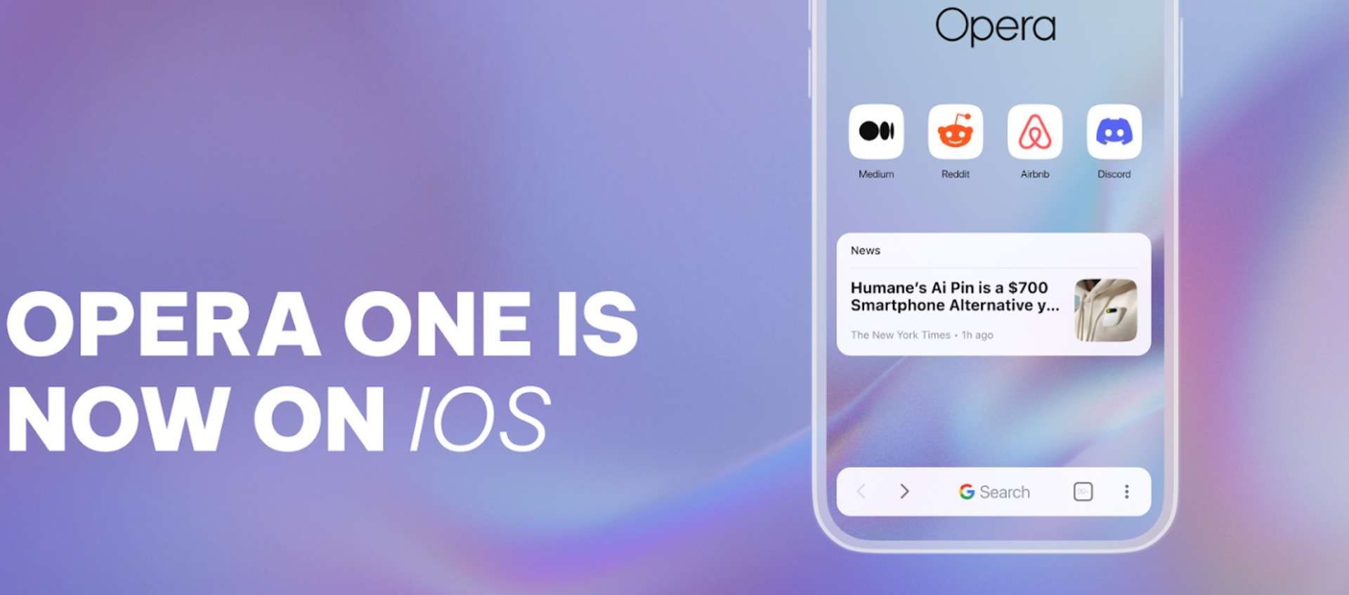 Opera One arriva su iOS con l’assistente IA Aria