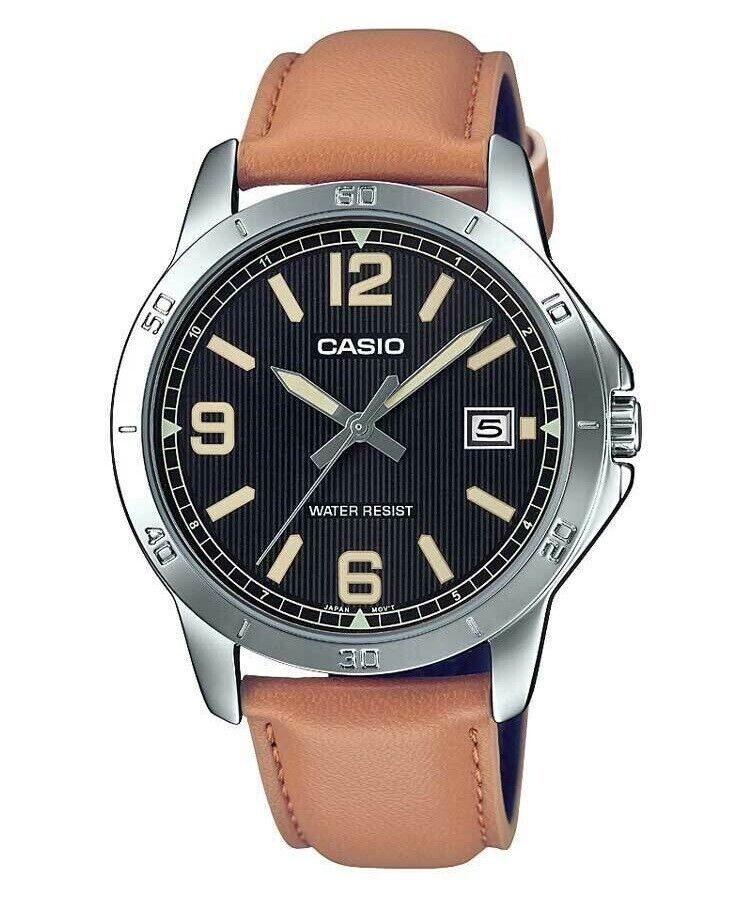 CASIO Collection MTP-V004L-1B2 Orologio Uomo Vintage Style Bracciale Pelle