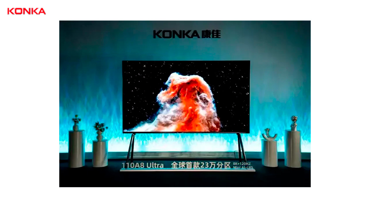Volete ancora più Mini LED? Konka mostra un TV 8K da 110 pollici con 230.000 zone